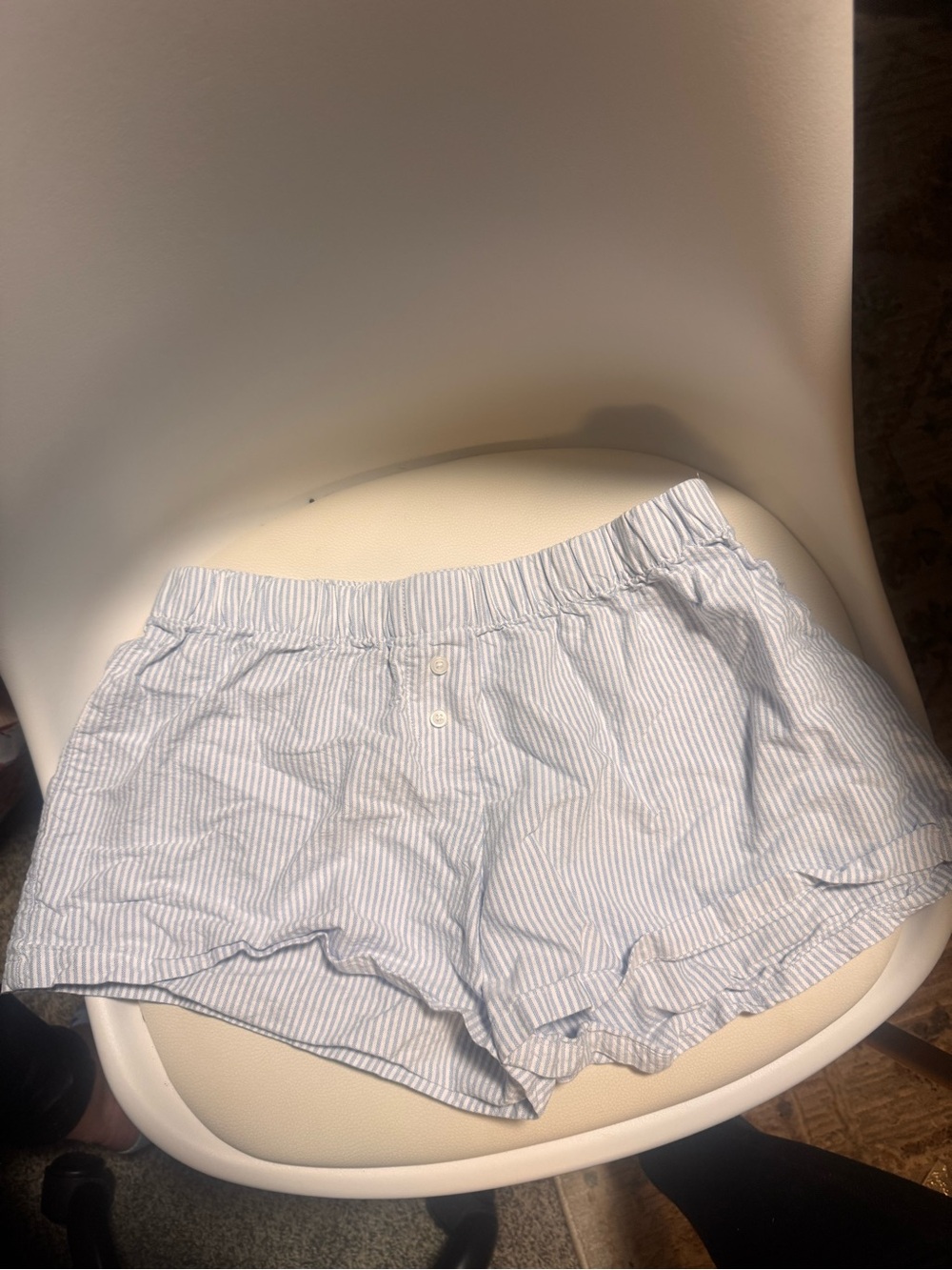 Brandy Melville Light Blue & White Striped High Waist Shorts